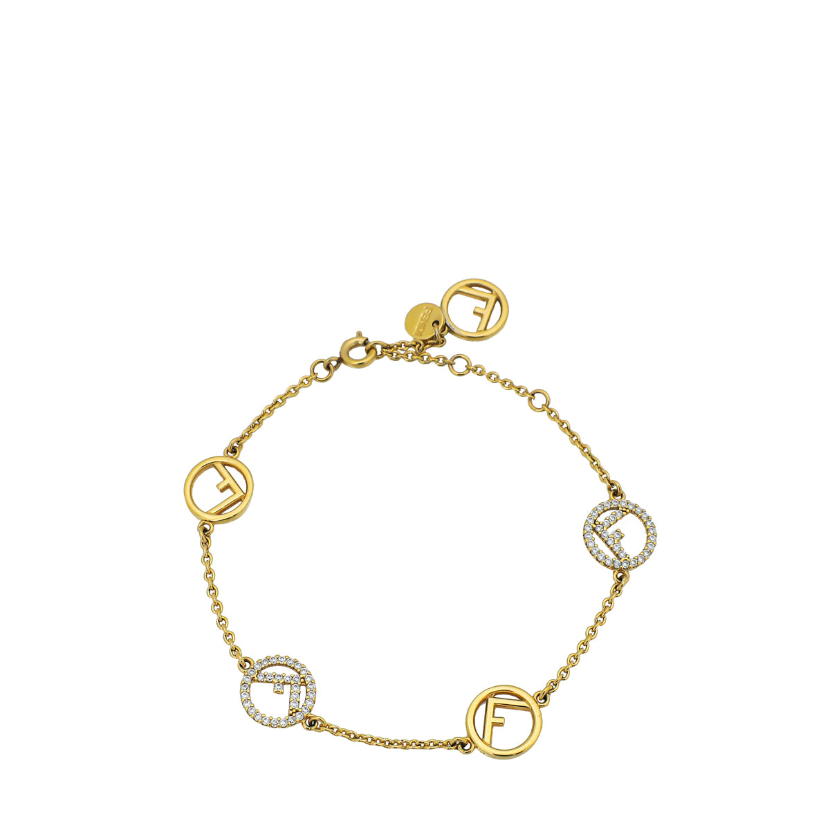 Buy Fendi Rose Gold FF Baguette Bracelet in Metal for Women in UAE | Ounass